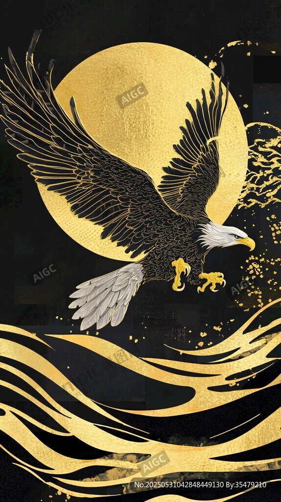金月雄鷹振翅圖