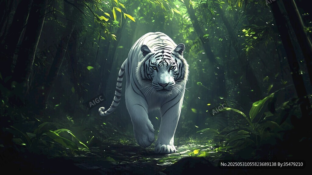 森林中獨(dú)行的白虎