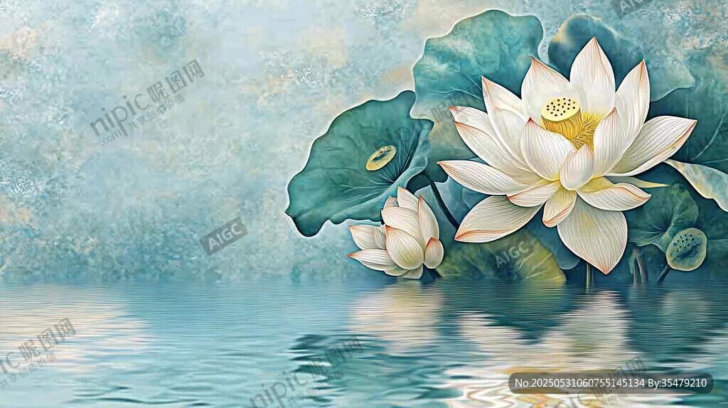 水中白荷圖