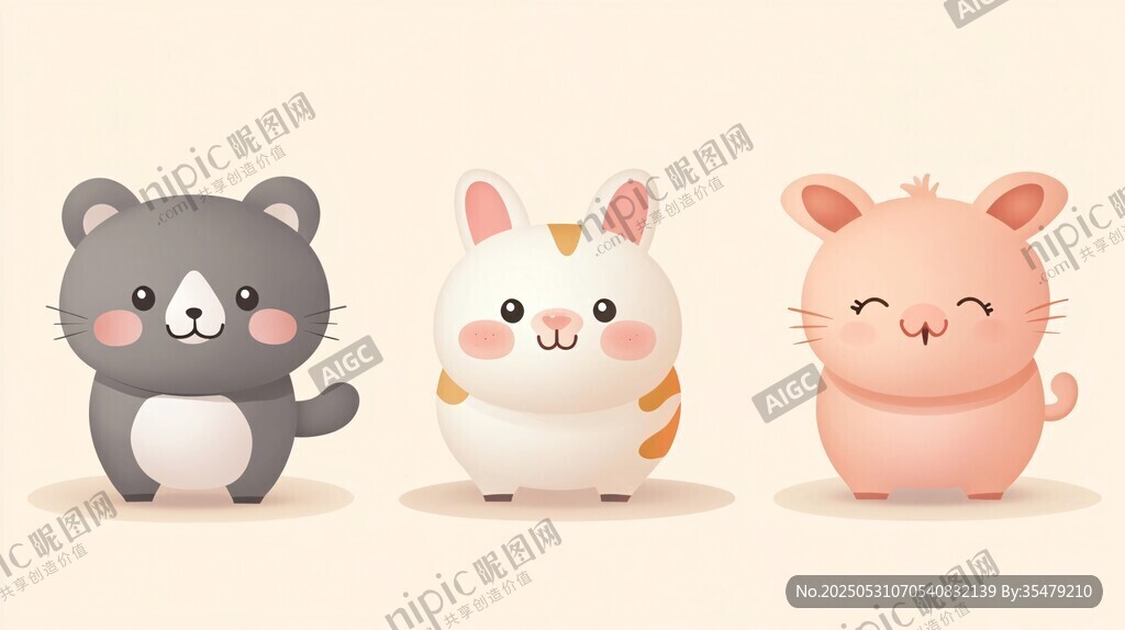 三只可愛萌寵小動物