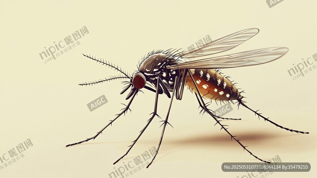 逼真蚊子插畫