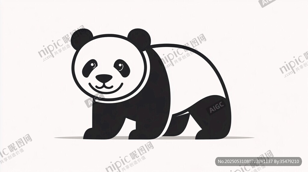 可愛熊貓卡通形象