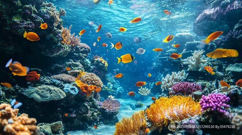 海底繽紛世界 多彩魚群珊瑚