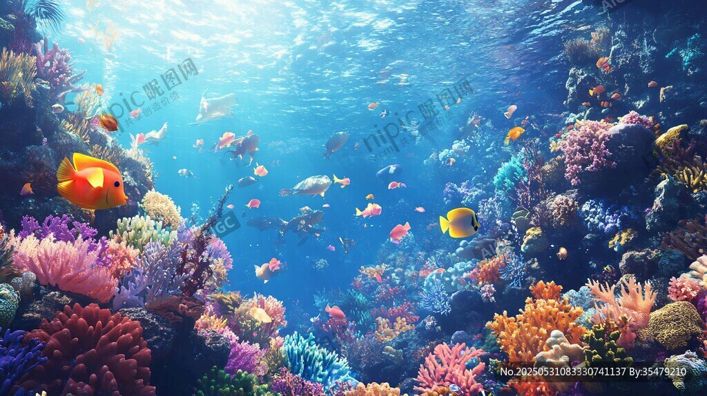 夢幻海底世界繽紛珊瑚魚群