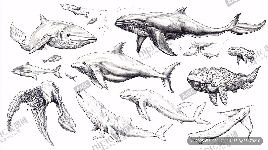 海洋生物手繪集合
