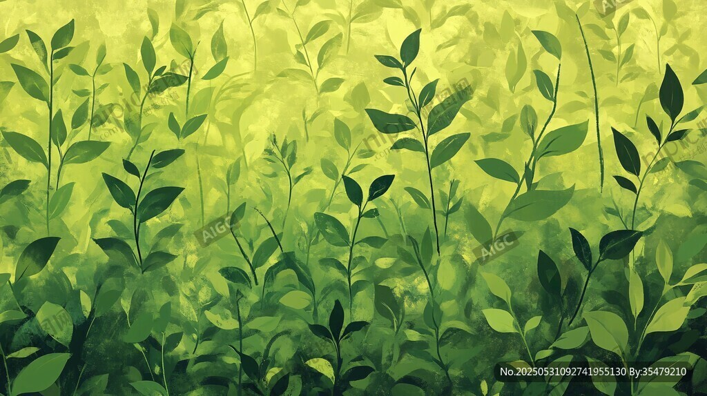 清新綠意植物背景圖