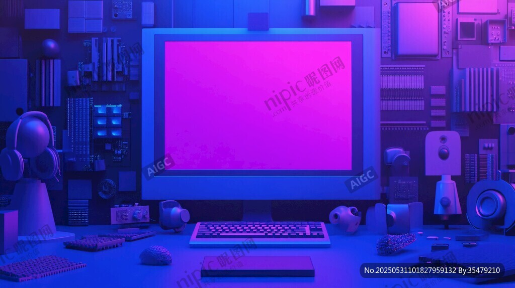 夢幻紫調(diào)電腦工作空間