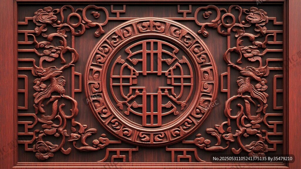 中式木雕窗欞 精致傳統(tǒng)圖案