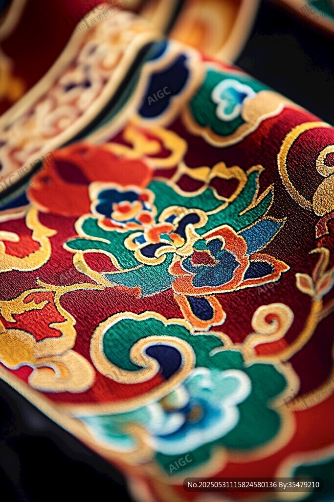 精美傳統(tǒng)刺繡織物圖案