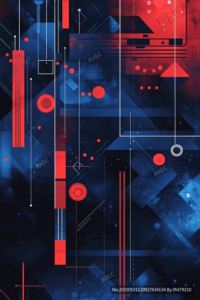 科技感幾何抽象藝術圖案