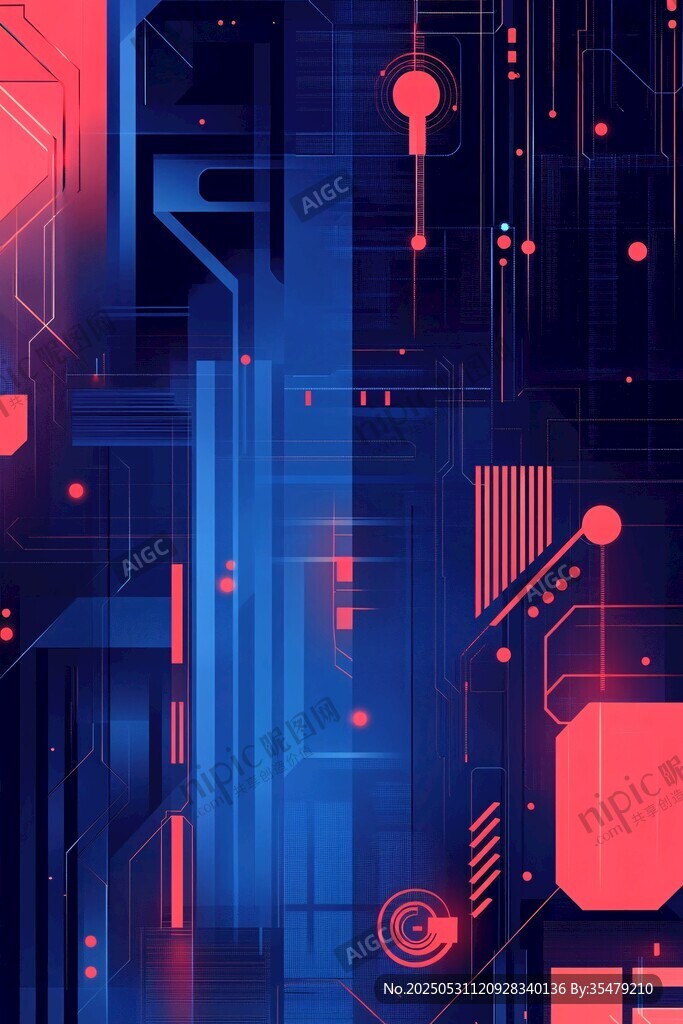 科技感賽博朋克風背景圖