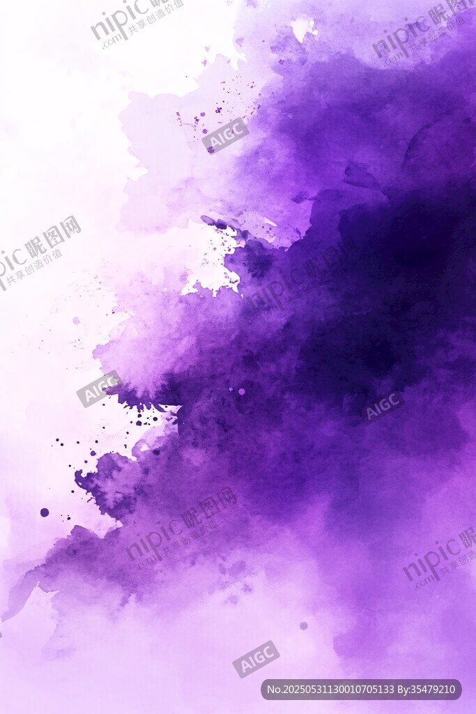 夢幻紫色水彩暈染背景