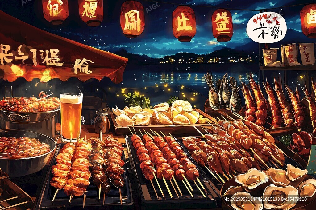 夜市燒烤攤 煙火氣滿滿