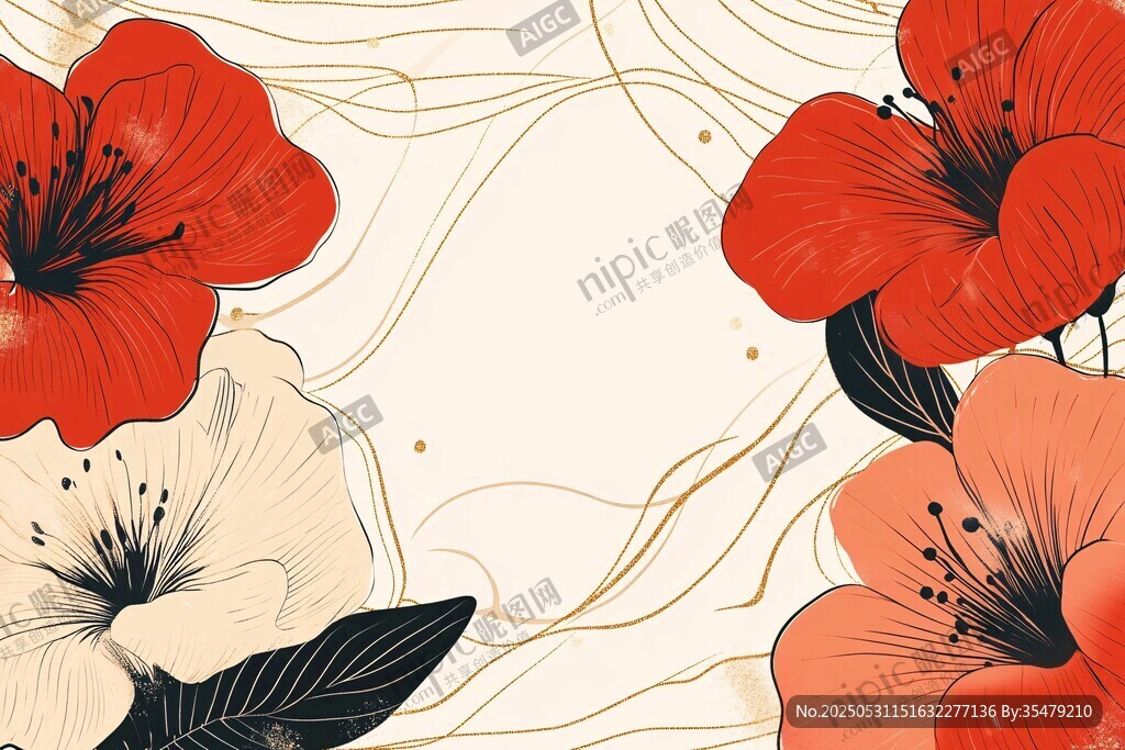 絢麗花卉背景圖