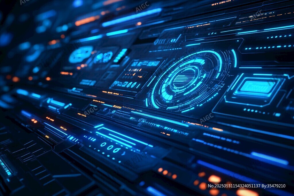 未來科技感的虛擬操作界面