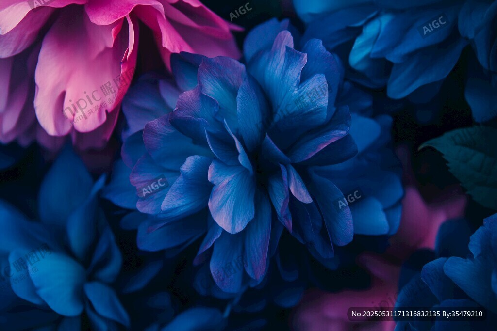 夢幻藍(lán)紫花卉特寫