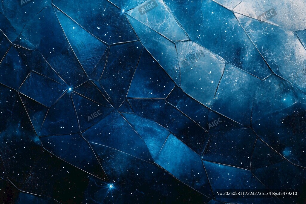 夢幻碎藍星空紋理背景
