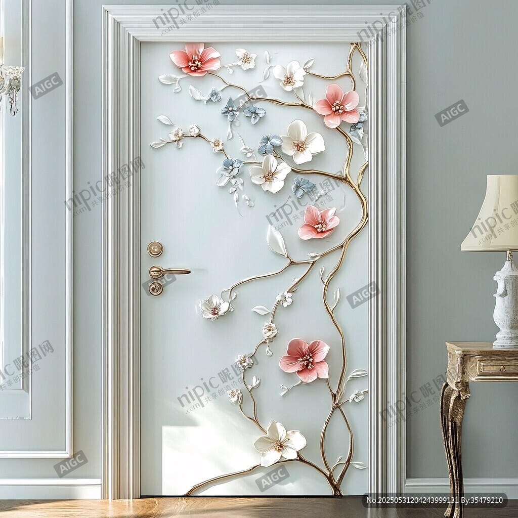 花朵浮雕裝飾門 優(yōu)雅精致