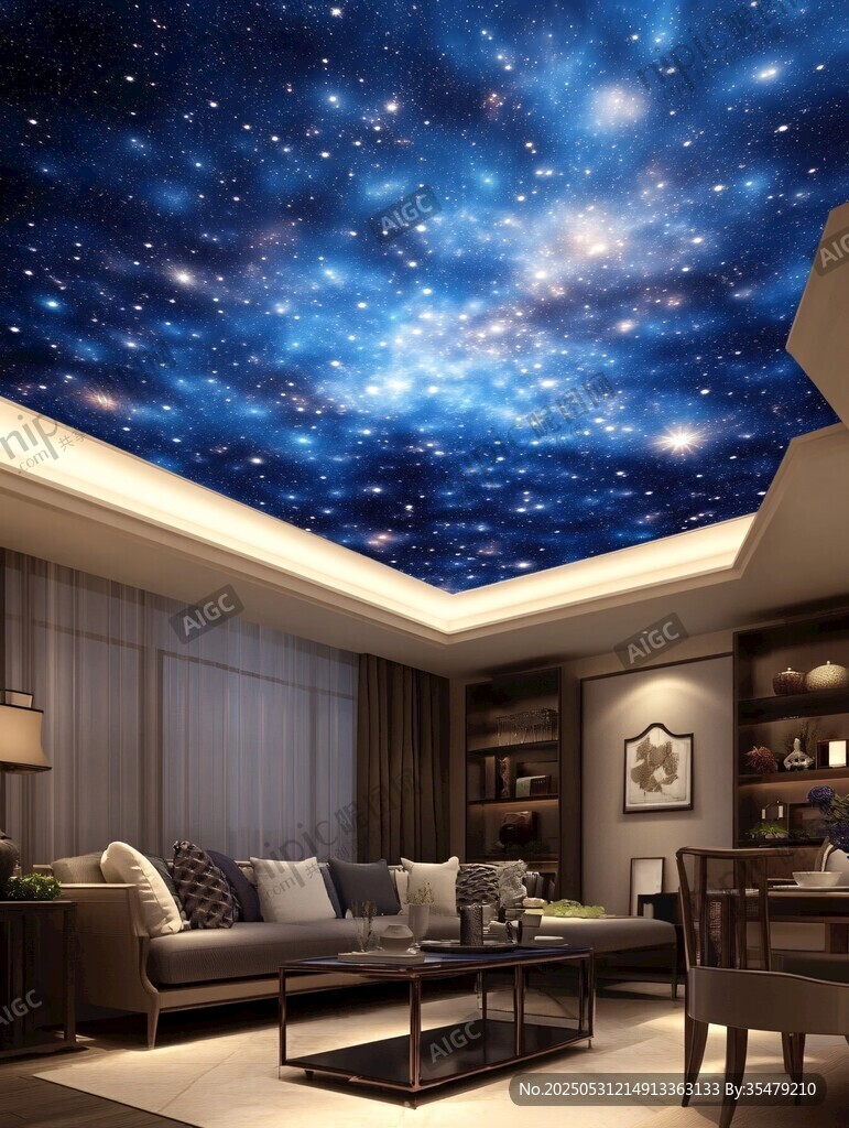 夢幻星空客廳天花板設計
