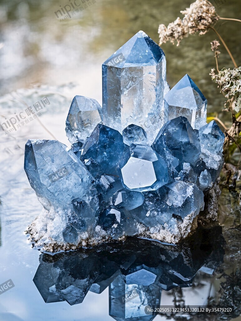 藍色水晶簇 自然之美奇觀