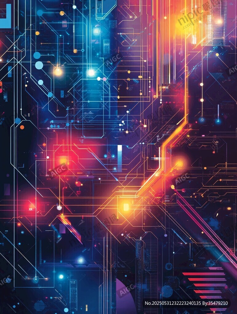 科技感炫酷電路數(shù)字背景圖