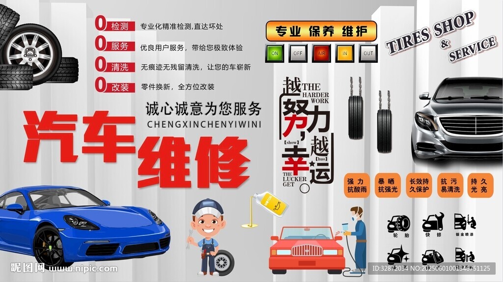 汽車維修美容背景墻
