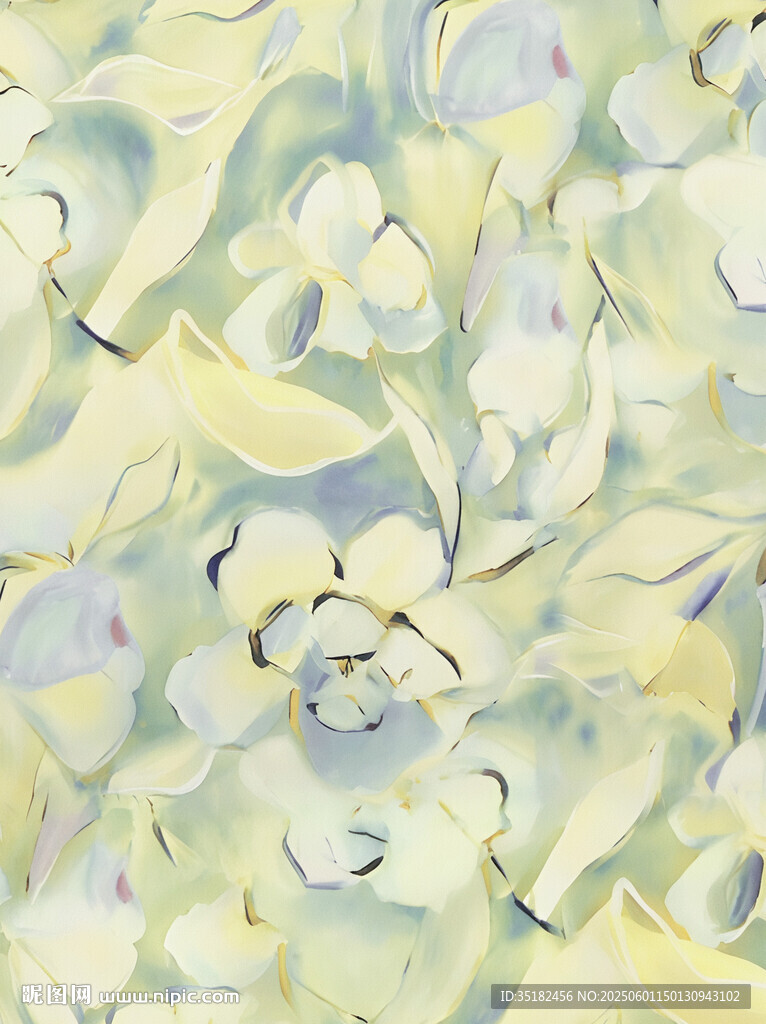 清新淡彩抽象花卉
