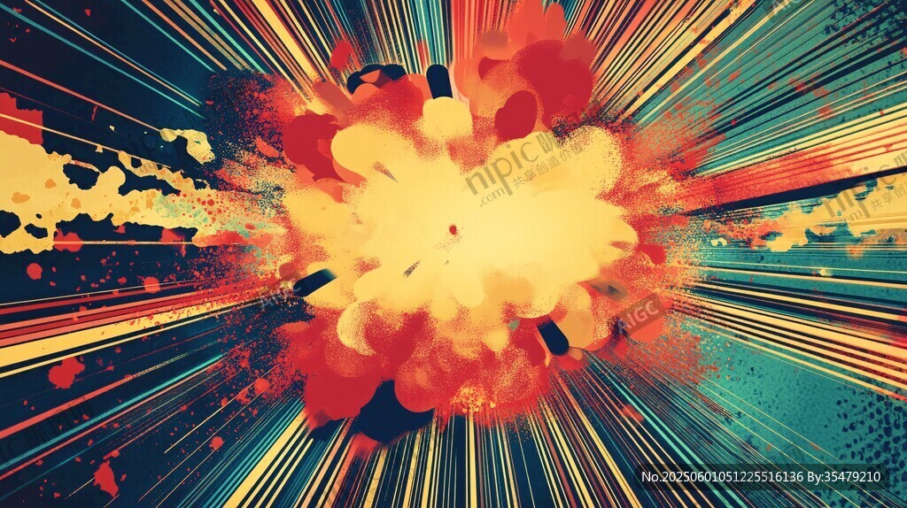 爆炸特效藝術插畫
