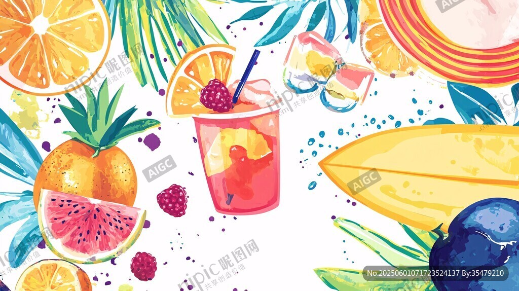 夏日繽紛水果與清涼飲品