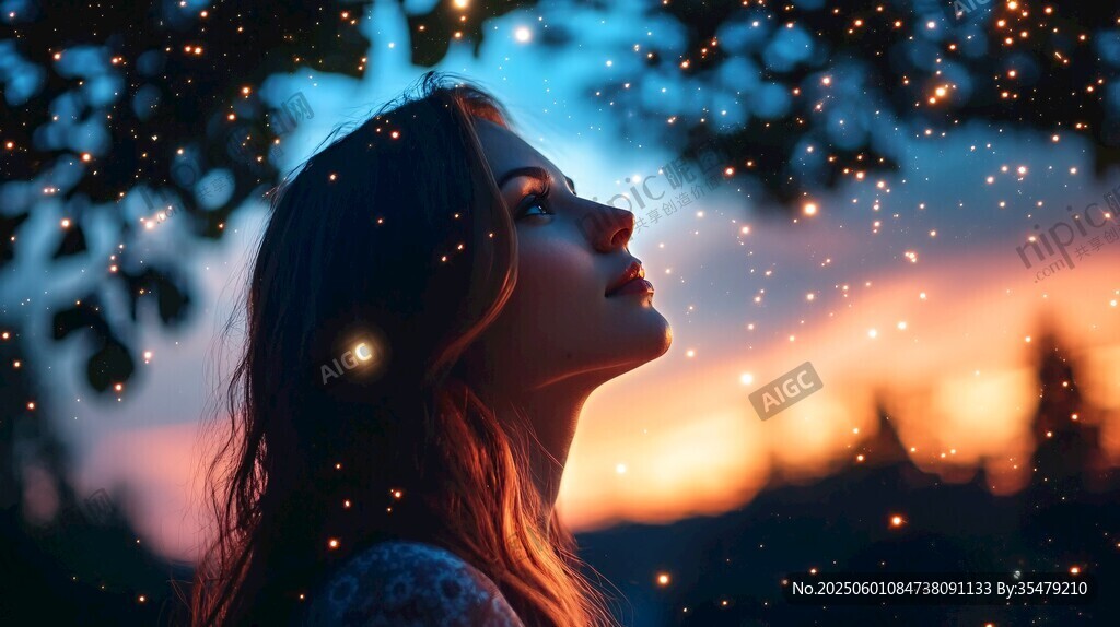 仰望星空的夢(mèng)幻少女