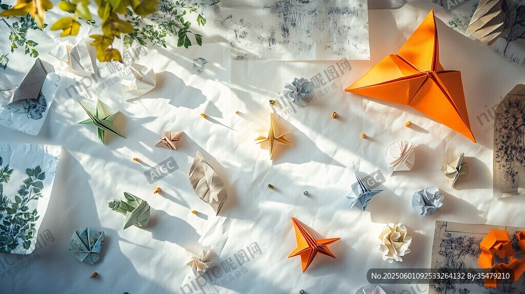 多彩折紙營造夢幻藝術場景