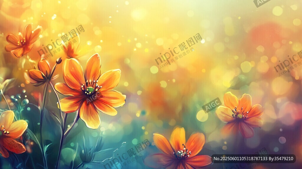 夢(mèng)幻橙花綻放絢麗之光
