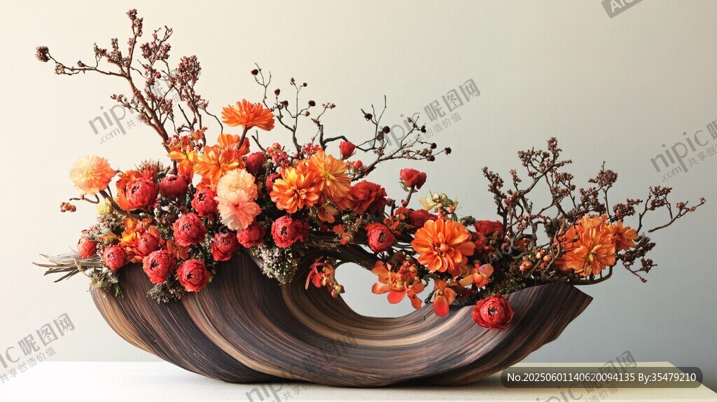中式創(chuàng)意插花藝術擺件
