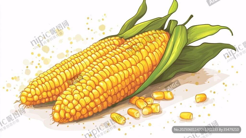 兩顆鮮玉米 粒粒飽滿誘人