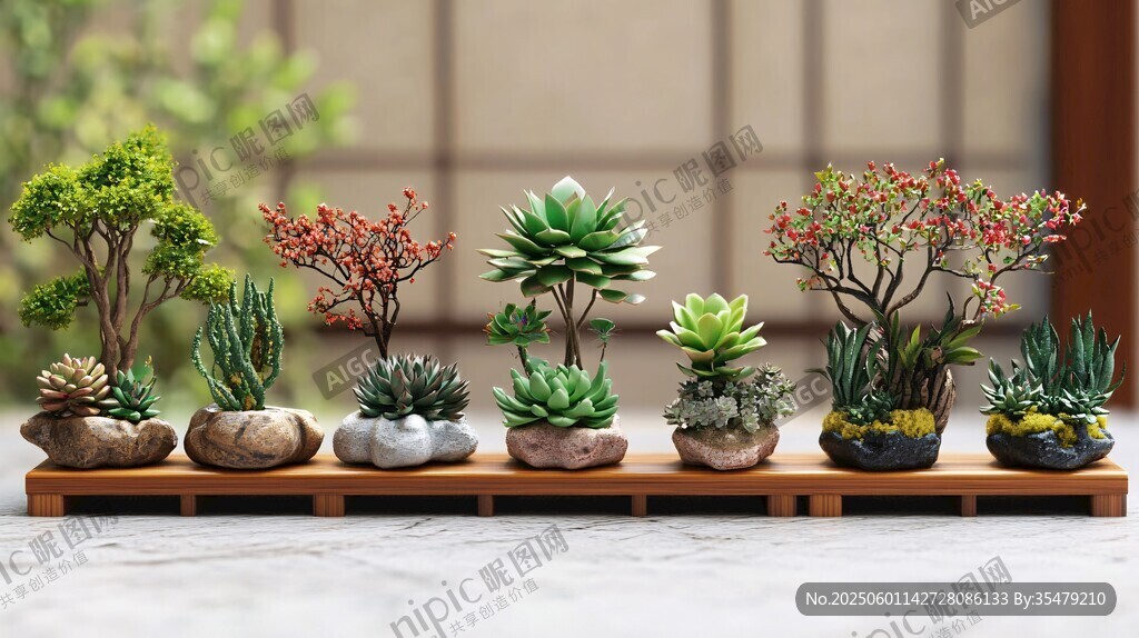 精致盆栽組合 展現自然之美