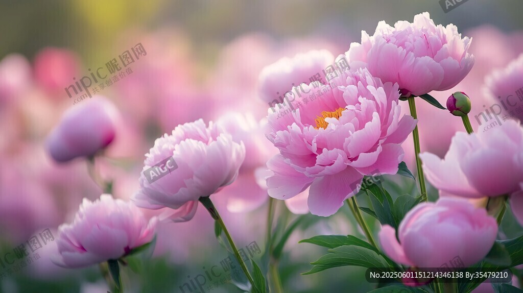 粉色芍藥綻放的美麗瞬間