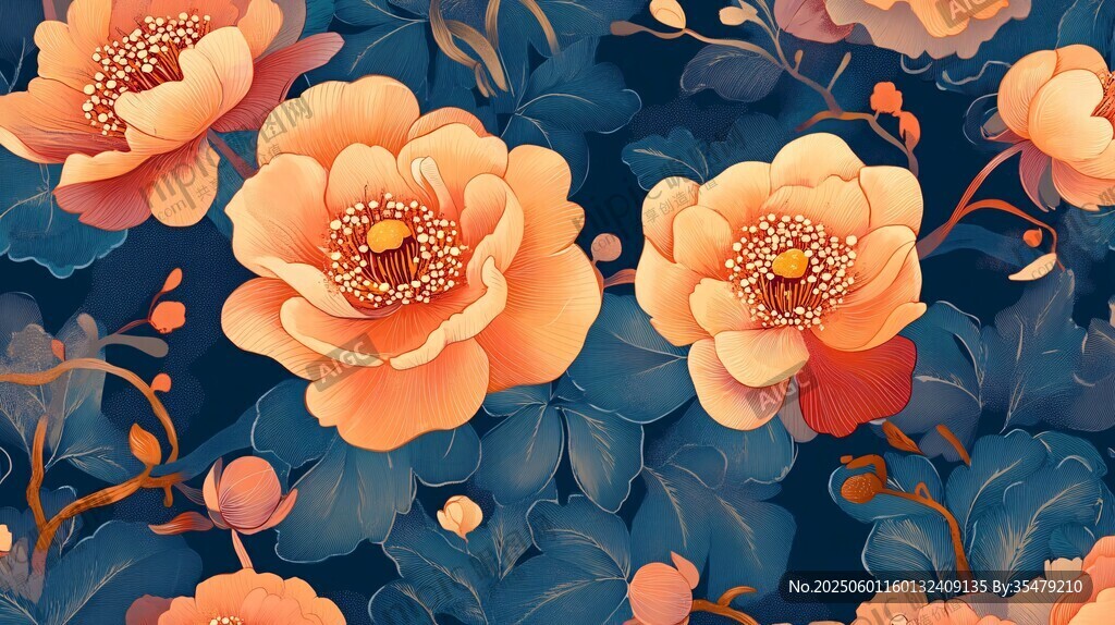 復(fù)古風(fēng)花卉圖案背景