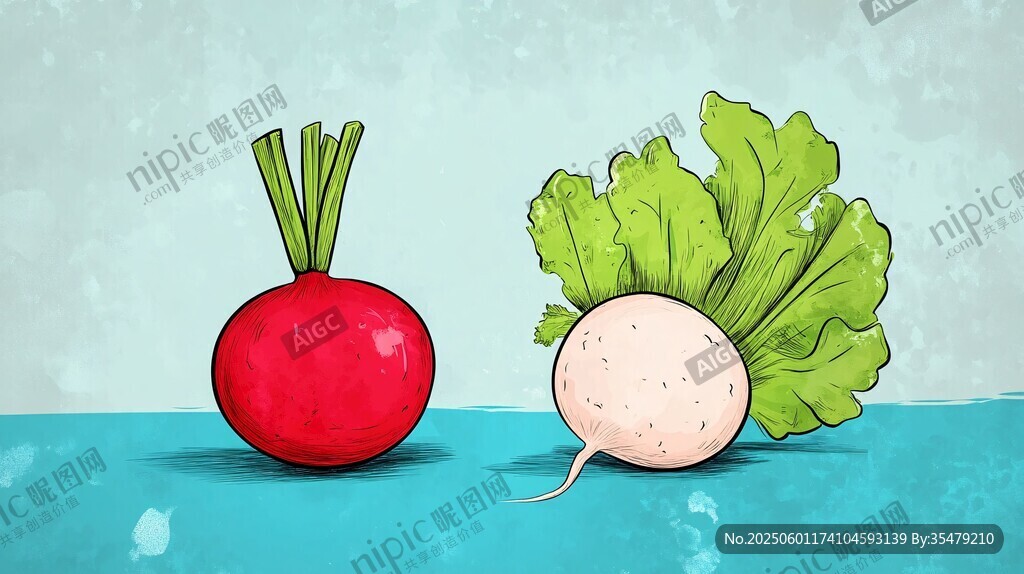 兩個蘿卜插畫