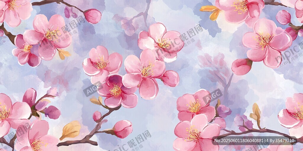 春日爛漫櫻花背景圖