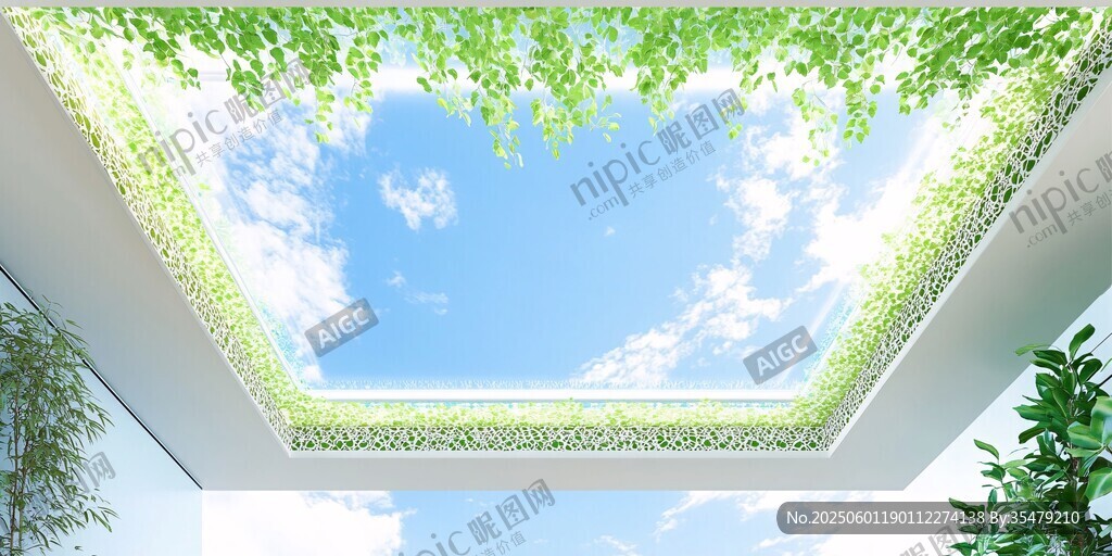 室內(nèi)天空綠植創(chuàng)意天花板