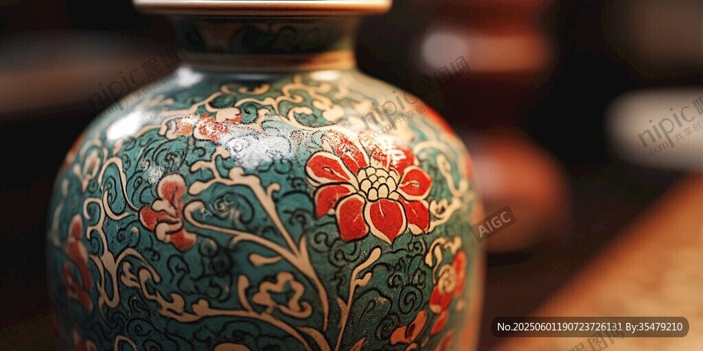 精美花紋陶瓷花瓶