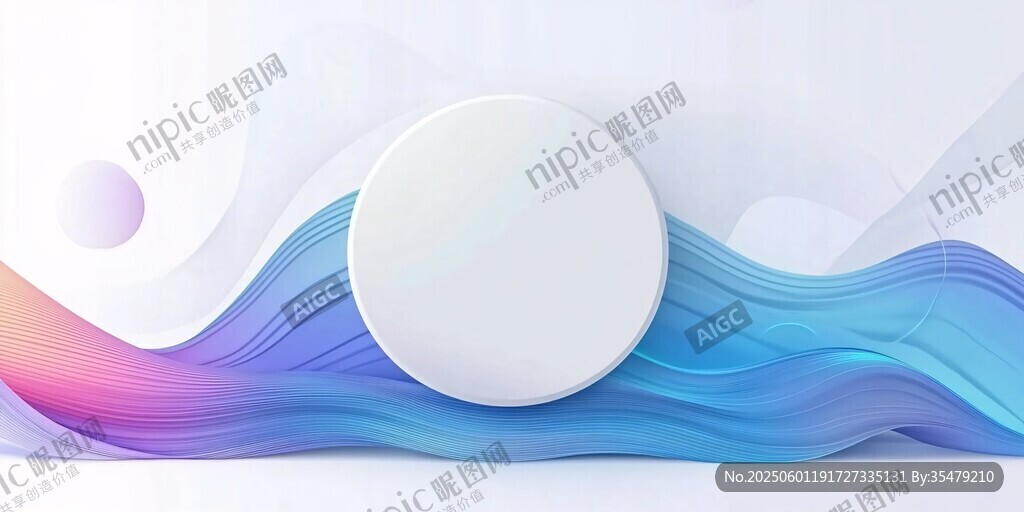 夢幻流體背景中的白色圓