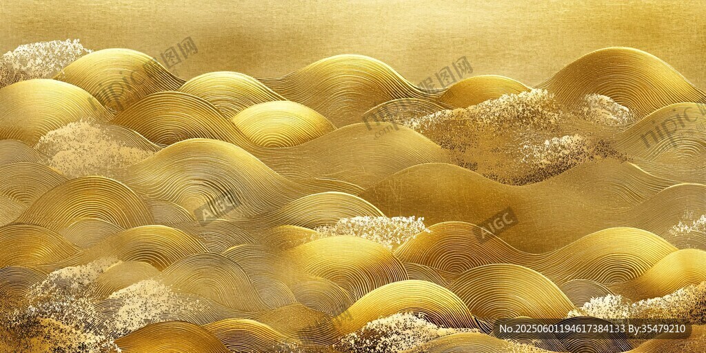 金色山巒紋理藝術(shù)圖景