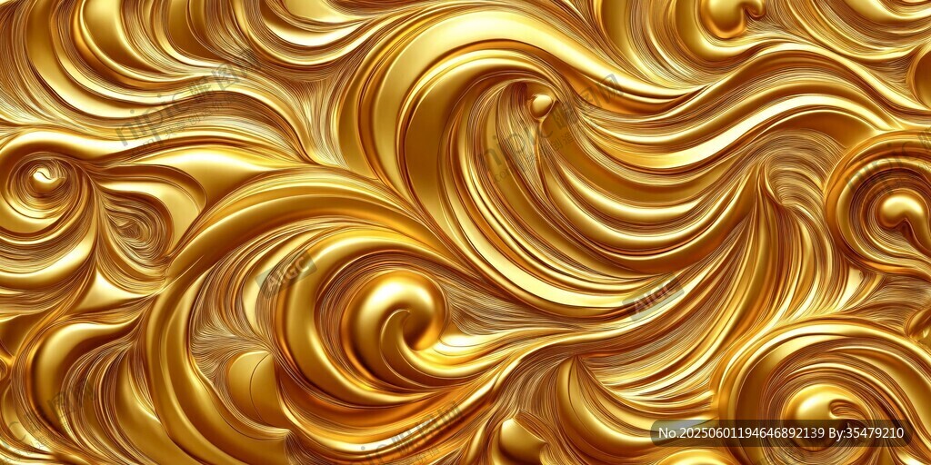 金色動感波紋立體紋理背景