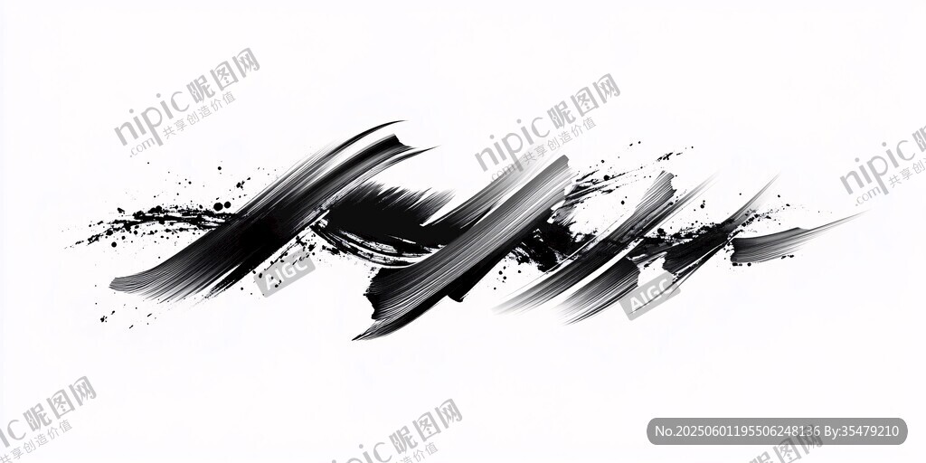 水墨筆觸抽象藝術(shù)圖案