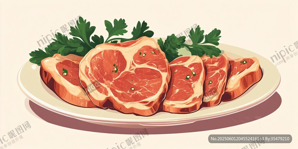 美味牛排擺盤圖