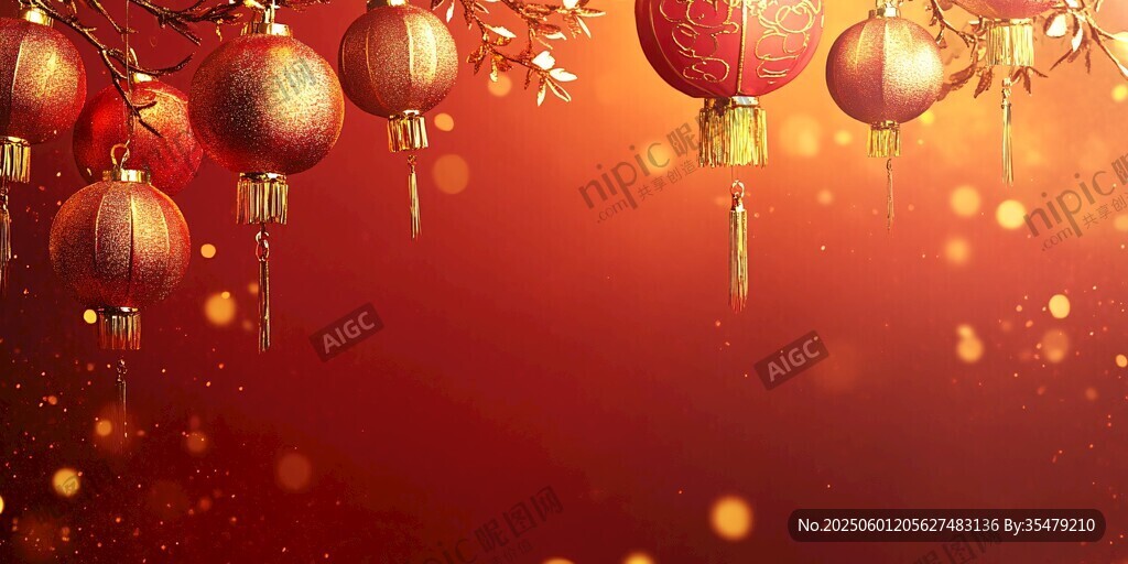 喜慶紅燈籠營造節(jié)日氛圍