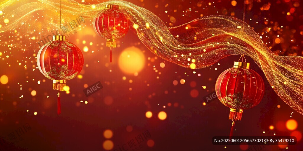 喜慶紅燈籠營造節(jié)日氛圍