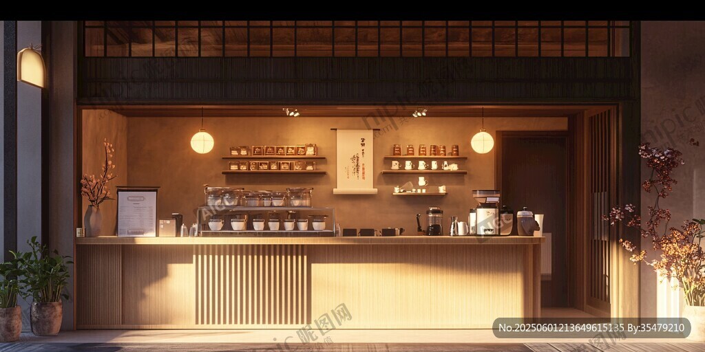 溫馨日式風(fēng)格咖啡店一角