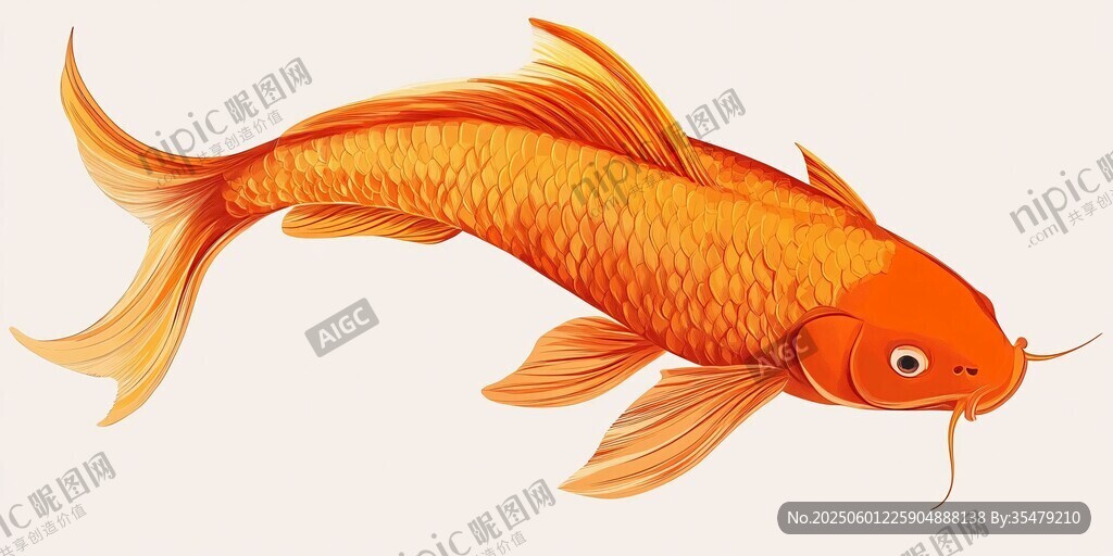 橙紅錦鯉水中悠然暢游